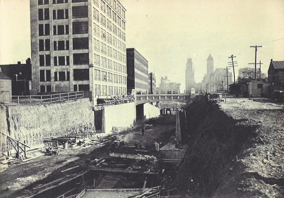 Work on the City Subway by Colden Street
