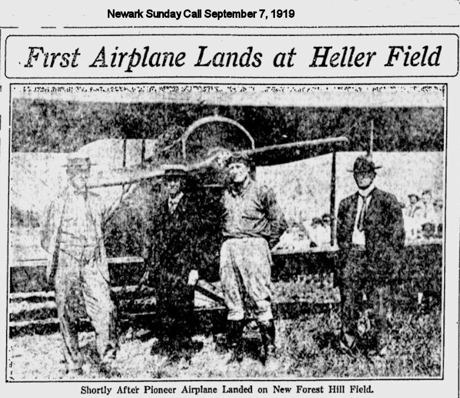 First Airplane Lands at Heller Field
