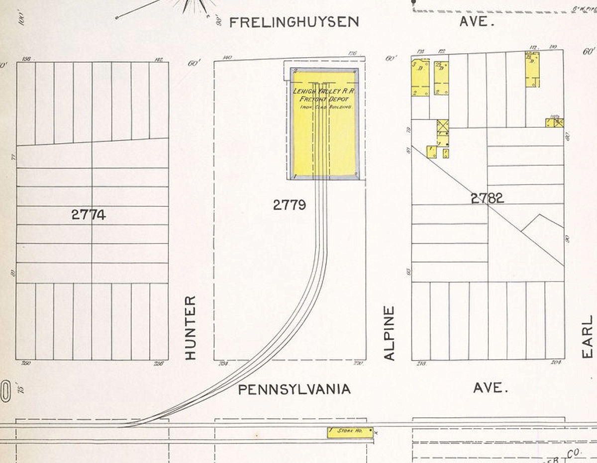 Frelinghuysen Avenue Freight Depot
1892 map
