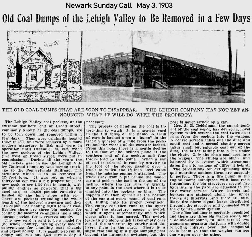Old Coal Dumps of the Lehigh Valley to be Removed in a Few Days
May 3, 1903
