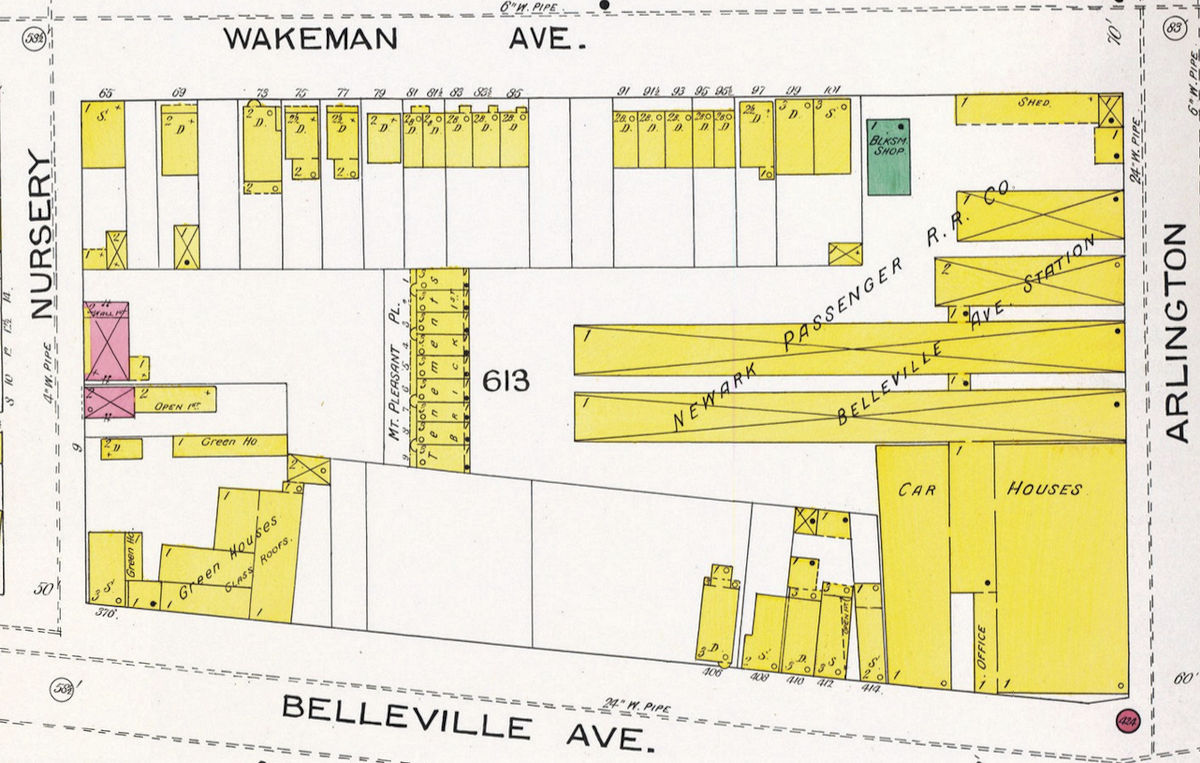 Belleville Avenue Station & Car Barns
1892 Map
