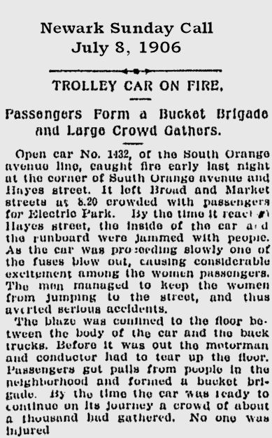 Trolley Car on Fire
July 8, 1906
