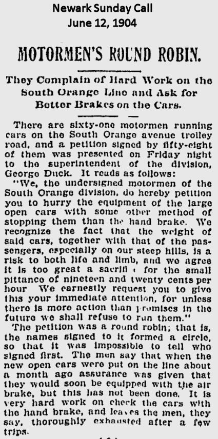 Motormen's Round Robin
June 12, 1904
