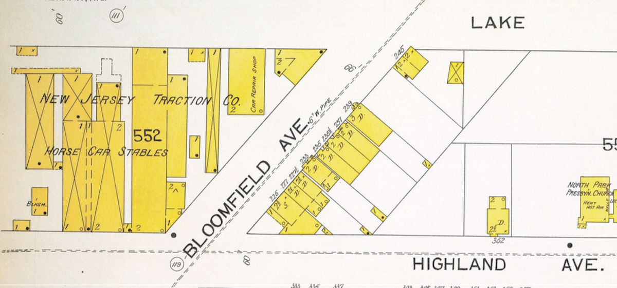 Bloomfield Avenue Horse Car Stables
1892 Map
