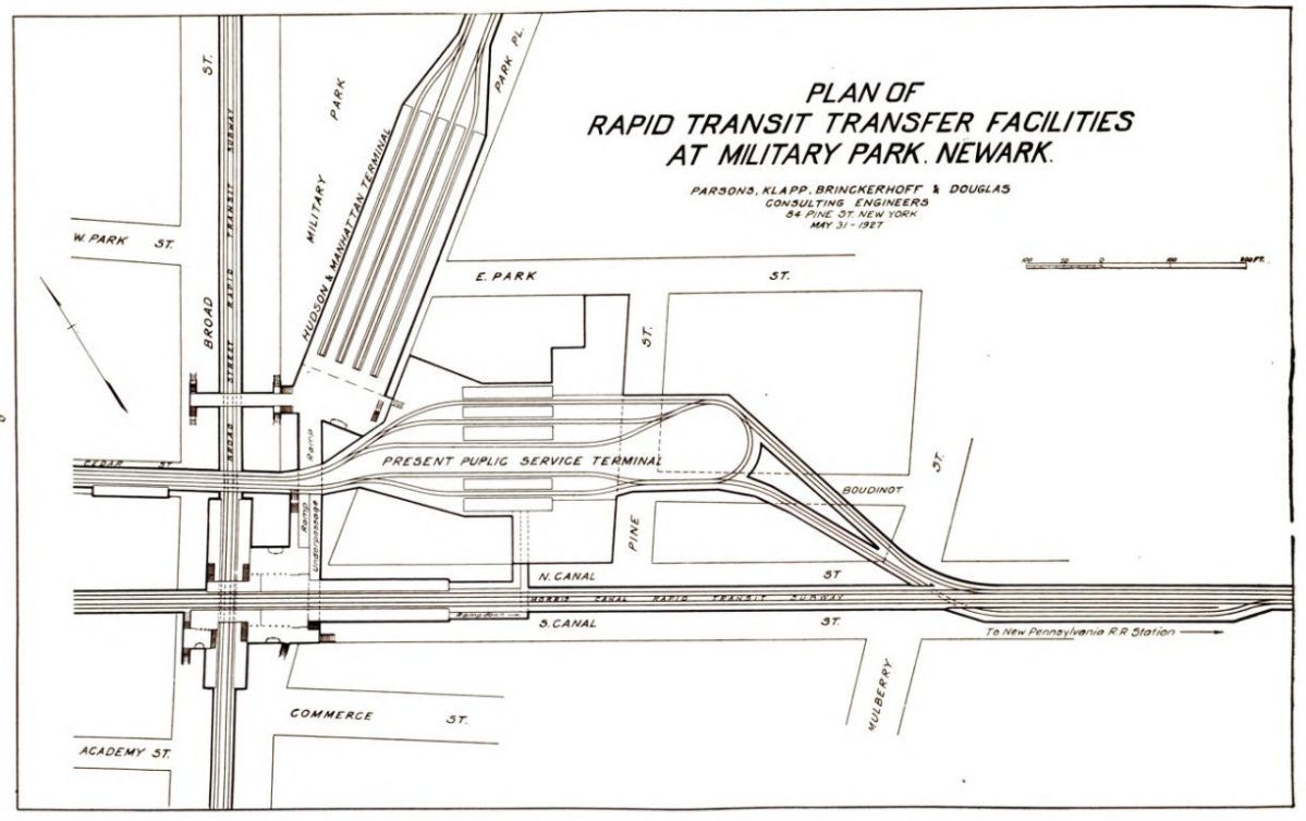 PLan of Rapid Transit Transfer Facilities at Miltary Park
1927
