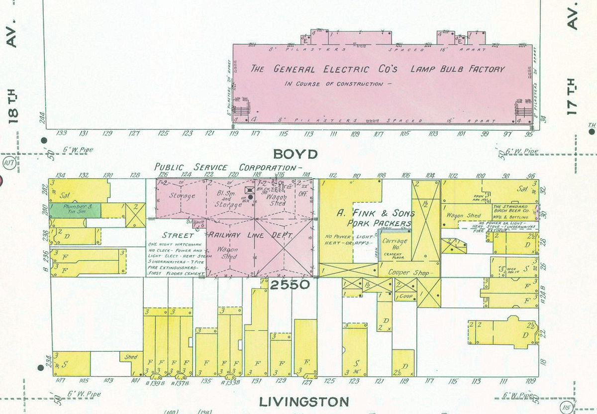 Boyd Street Railway Line Department
1908 Map
