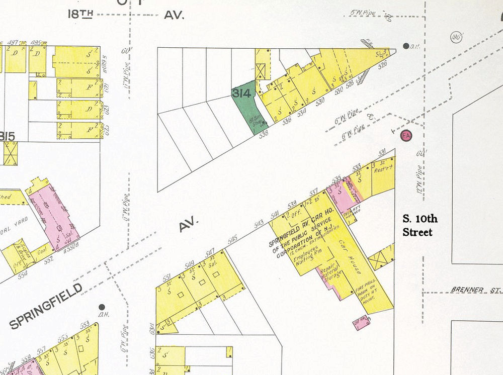 Springfield Avenue Car Barn
1909 Map

