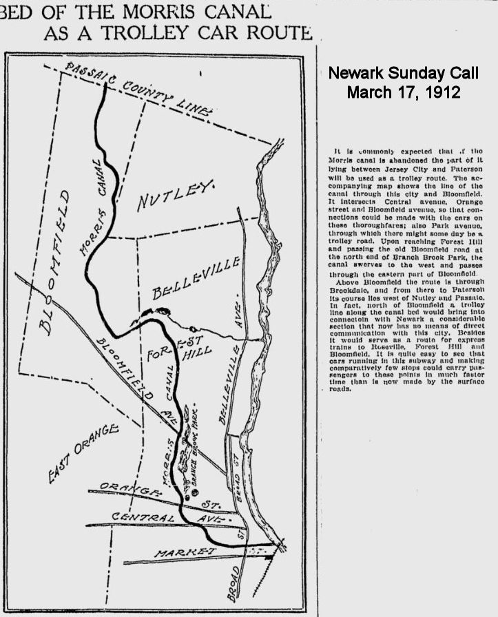 Beds of the Morris Canal as a Trolley Car Route
1912
