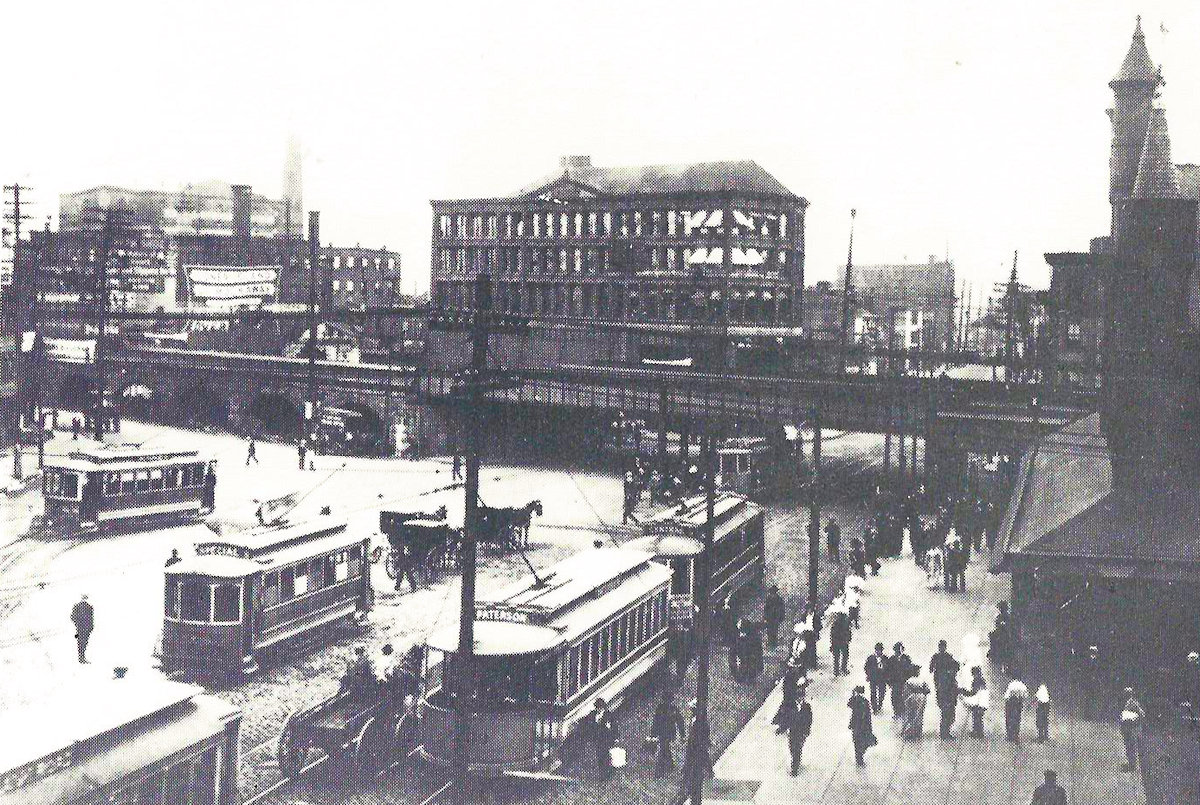 In front of the Market Street Train Station
Photo from Traction Extra #1
