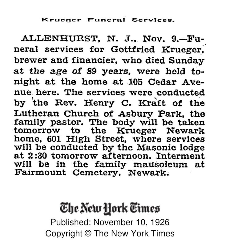 19261110 - Krueger Funeral Services
November 10, 1926
The New York Times
