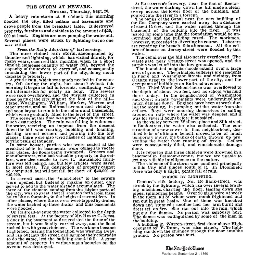 The Storm at Newark
September 21, 1860
The New York Times
