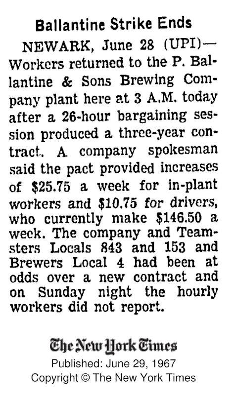 Ballantine Strike Ends
June 29, 1967
The New York Times
