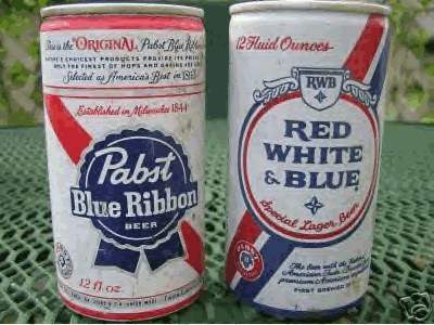 Pabst Blue Ribbon Beer Red White & Blue
