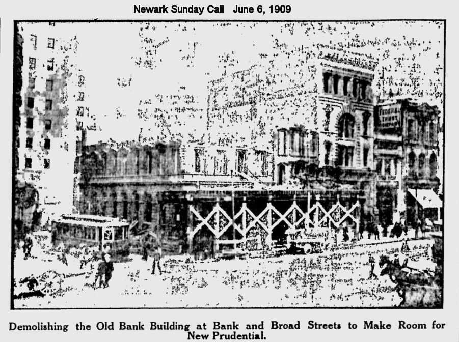 Demolishing the Old Bank Building at Bank & Broad Streets
June 6, 1909
