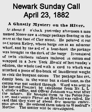 A Ghastly Mystery on the River
April 23, 1882
Newark Sunday Call
