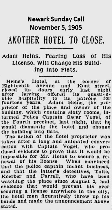 Another Hotel To Close
November 5, 1905
