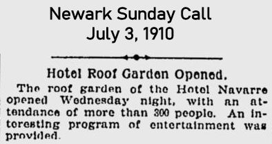 Hotel Roof Garden Opened
July 3, 1910
