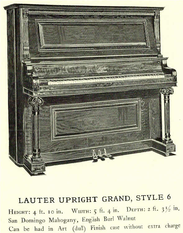 Upright Grand Style 6
Photo from “The Lauter Piano Book”
