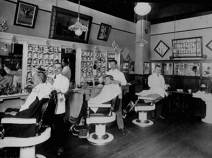 Lotus  Prager Barber Shop - Interior
Photo taken between May 1912 & August 1917
Photo from Paul Husosky

