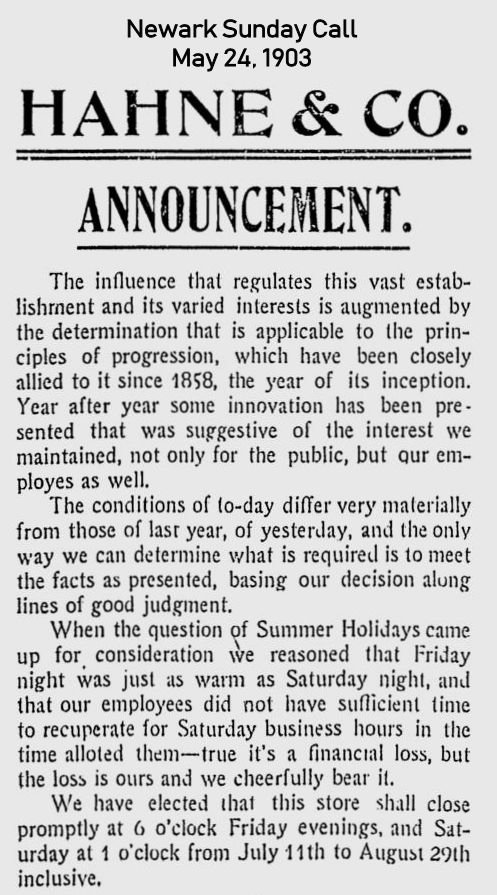 Announcement
May 24, 1903
