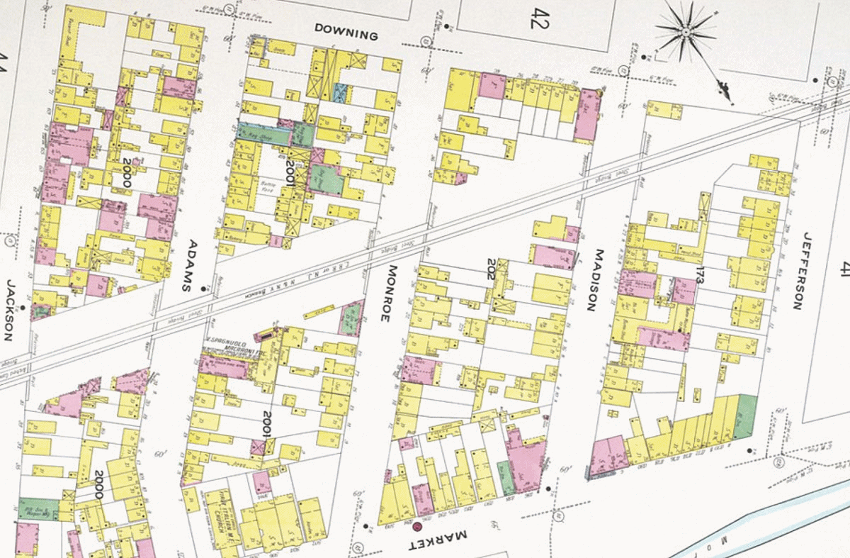Between Jefferson & Jackson Streets
1908 Map
