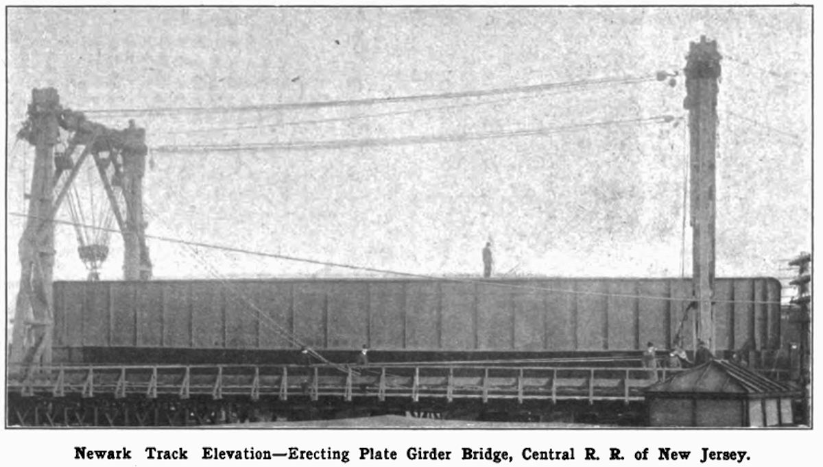 Construction of the Bridge across the Pennsylvania RR Tracks
1904
Photo from Railroad Gazette May 6, 1904
