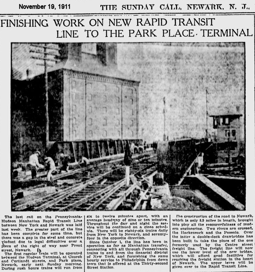Finishing Work on New Rapid Transit Line to the Park Place Terminal
1911
