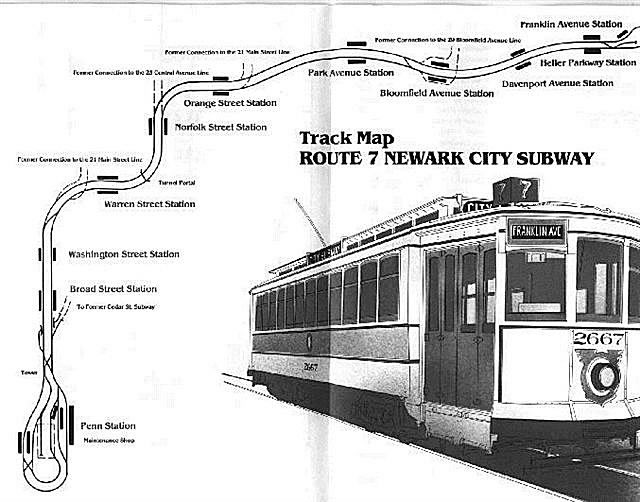 Track map  for Route 7 Newark City Subway
Photo from Richard Olohan
